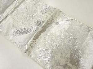 アンティーク　花鳥模様織出し袋帯（材料）